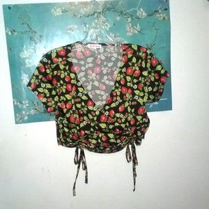 Strawberry Print Crop Top